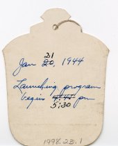 Reverse- Guest Ticket- Launch- Liberty Ship,SS Howard E. Coffin