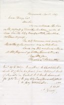 Letter & Note between Charles Schlatter & Isaac Henry about taxes pmts.