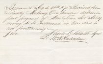 Receipt for payment of $100.00, partial payment for Lot 639