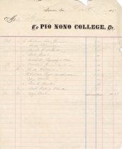 Invoice from Pio Nono College to Mr. Mahoney for $10.27-books & supplies