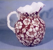 Large Ridgways pitcher in Cherokee Rose pattern