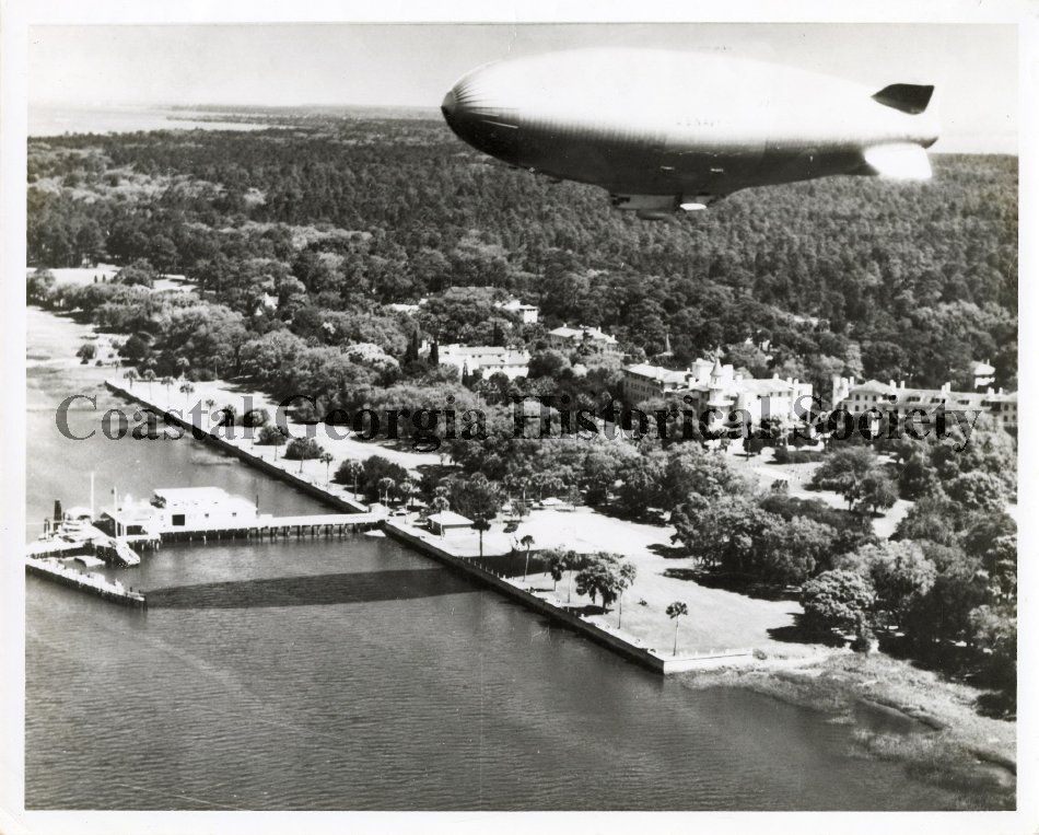 Photograph Airship from Naval Air Station Glynco over Jekyll Island