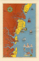 Map titled "The Golden Isles of Georgia: Today and Yesterday"