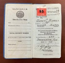 James C. Kinsey's Union Dues Booklet , 1944