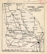 Map, Georgia Highways Toward Brunswick
