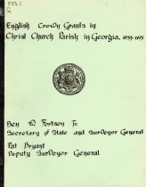 "English Crown Grants in Christ Church Parish in Georgia, 1755-1775"