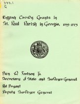"English Crown Grants in St. Paul Parish in Georgia, 1755-1775"