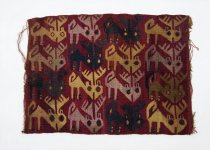 Nazca/Huari hand woven bag panel decorated with deer