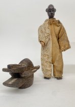 2024.8.7a-b, Man In Ritual Costume With Mask, Wood, Front