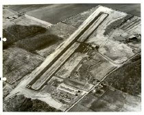 Aerial View of Leesburg Airport with runway