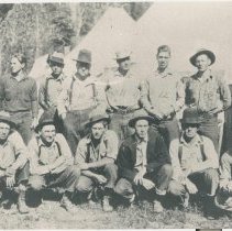 Forest Service Crew picture in front of tents