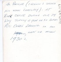 Al Reimer at Rock Creek - circa 1930's