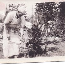 BRC Cpl Cook feeding his pet fawn