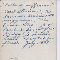 Cecil Stevens with Pack Burro - 1931