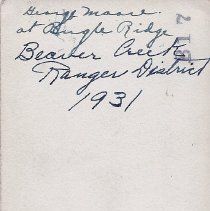 George Moore at Bugle Ridge - 1931