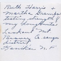 Ruth Harris and Martha Grambo testing a doughnut at Lookout Mountian LO - 1