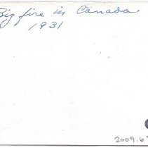 Fire in Canada - 1931