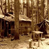 Crude wooden structure- from U of I