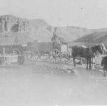 Phil Barnes team hauling gypsum ore near Logandale.