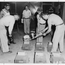 Test pours of magesium metal ingots, Pr.129  -  BMI Series