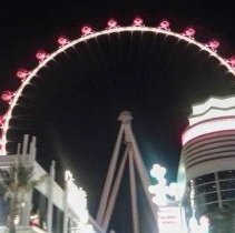 The High Roller and the LINQ at night