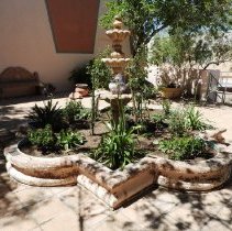 Planter on the patio at the Clark County Museum