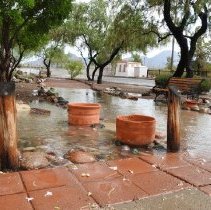 Monsoon rain at Clark County Museum