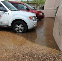 Monsoon rain at Clark County Museum