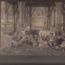 12 men in front of fauquier springs pavillion bethel footbal team