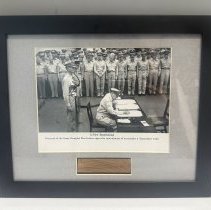 Picture of Douglas MacArthur signing Japanese surrender