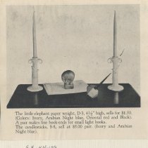 Candlesticks S-8, Inkwell PB-3, Paperweight D-3