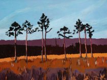 Acrylic painting of a swamp