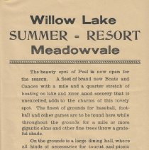 Willow Lake / Summer - Resort / Meadowvale