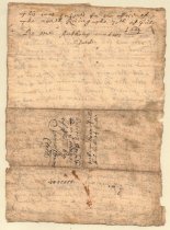 Deed, William Bromefield to John Bowne, 1653 (back )