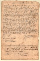 Deed, Nicholas Pearsall to John Bowne, 1660 (front)