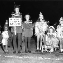 Possibly a Halloween event, identified on verso as 'Dress Up Day'