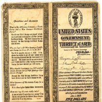 U.S. Government Thrift Card, WW I