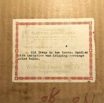 Wellmade Electric Candelabra (2014.52.1) box label