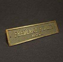 Mayor Frederick P. Daley nameplate (2024.59.1) image I