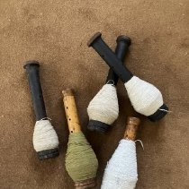 Frame bobbins used at Warrenton Woolen Mill
