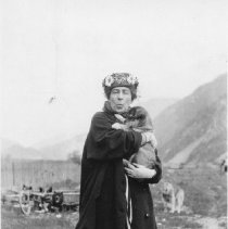 Gertrude Fyler Hotchkiss with puppy location unknown