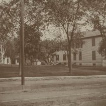 View of Fyler House Main St, Carriage House in distance ca 1895