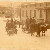 Scene at bottom of Water Street after 1888 blizzard.