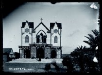 Father Wendelin Moellers, SS.CC., at Saint Francis of Assisi Church, Kalaupapa, Molokai, 1901.