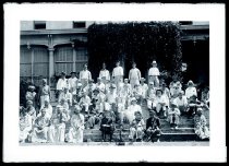Father Philip Blom, SS.CC., and Lunalilo Home residents, Makiki, Oahu.