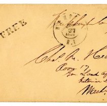 Envelope 
From Schuyler Colfax to Charles M. Heaton