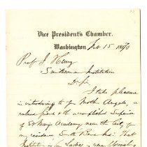 Colfax Collection, Letter
Letter from Schuyler Colfax to Prof. J. Henry of the Smithsonian Institution