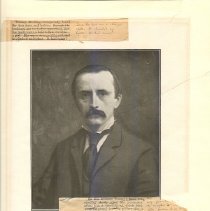 J. M. Barrie portrait with excerpts of a printer's galley corrected by Stevenson