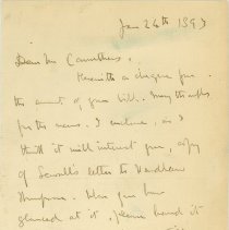 ALS To Mr. Carruthers from RLS - January 24, 1893