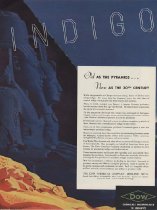 "INDIGO / Old as the pyramids... / New as the 20th Century/Dow/Chemicals Indispensable to Industry"